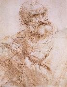Study of an apostle, LEONARDO da Vinci